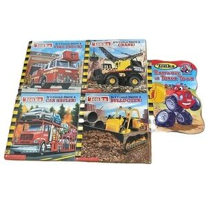 Vintage Tonka Children’s Book Bundle Lot If I Could Drive Firetruck Car Hauler